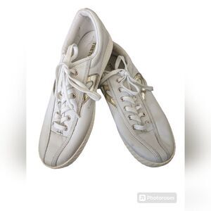 TRETORN WTNY LITE 2 PLUS WHITE GOLD RETRO FEEL LACE UP SNEAKERS